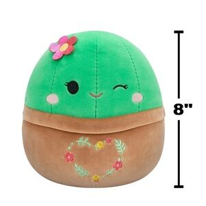 Squishmallows Shadi the Cactus 8” Plush – Valentine’s Edition Purple Flower– NWT